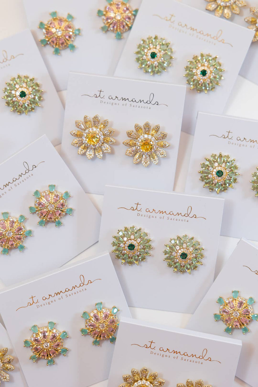 Dahlia Bloom Crystal Statement Studs