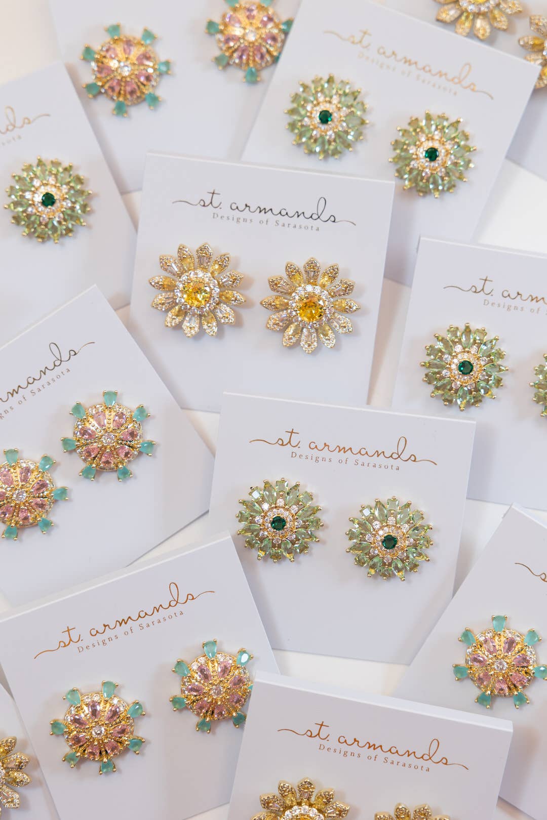 Dahlia Bloom Crystal Statement Studs