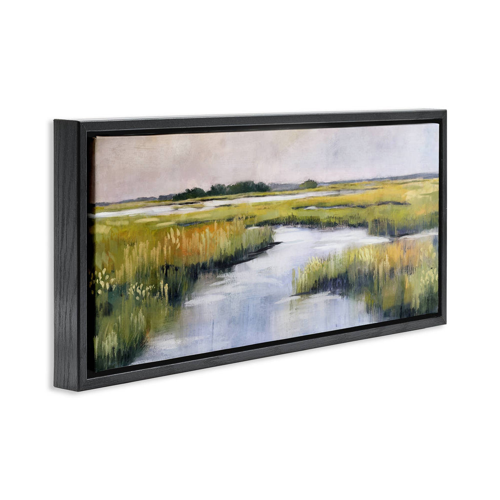 Grassy Rural Marshlands - Framed Wall Art