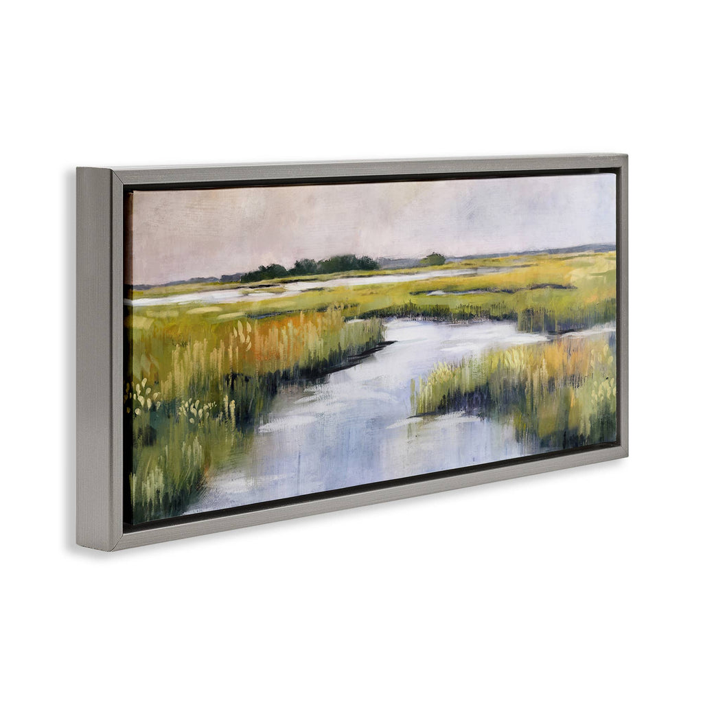 Grassy Rural Marshlands - Framed Wall Art