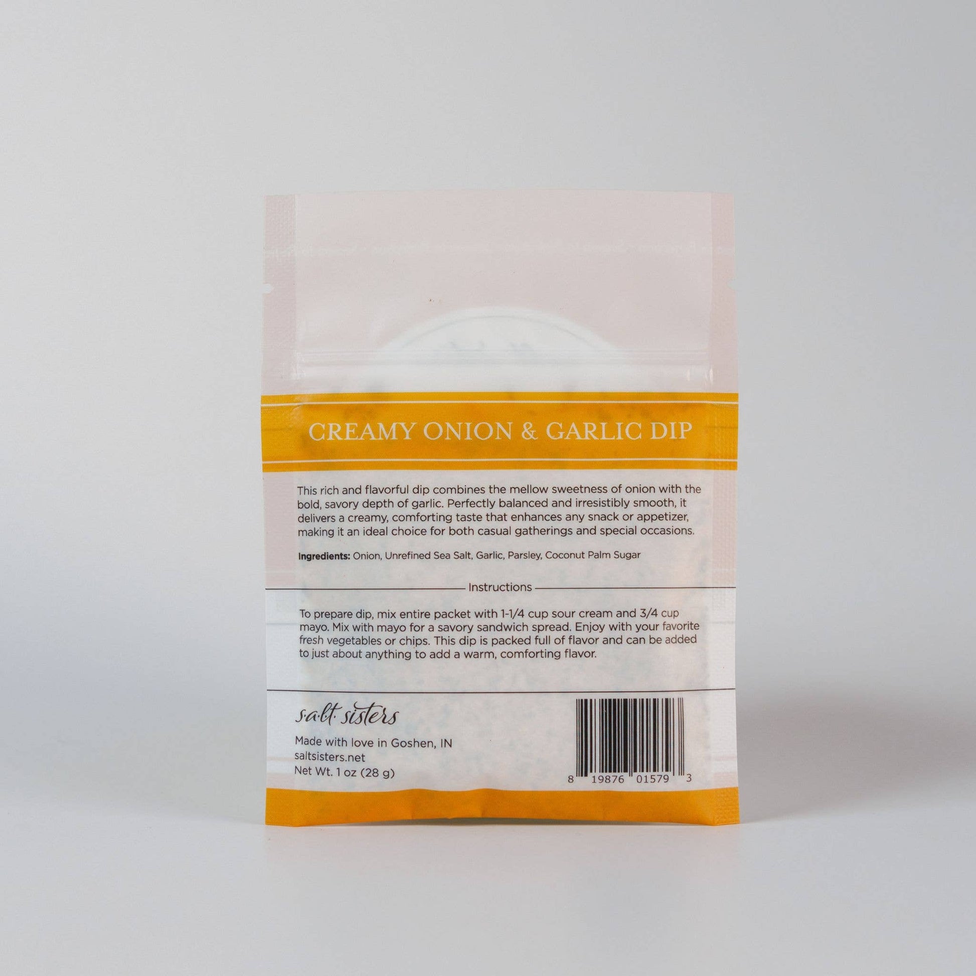 Dip Seasoning Mix - Creamy Onion & Garlic - Packaged Weights