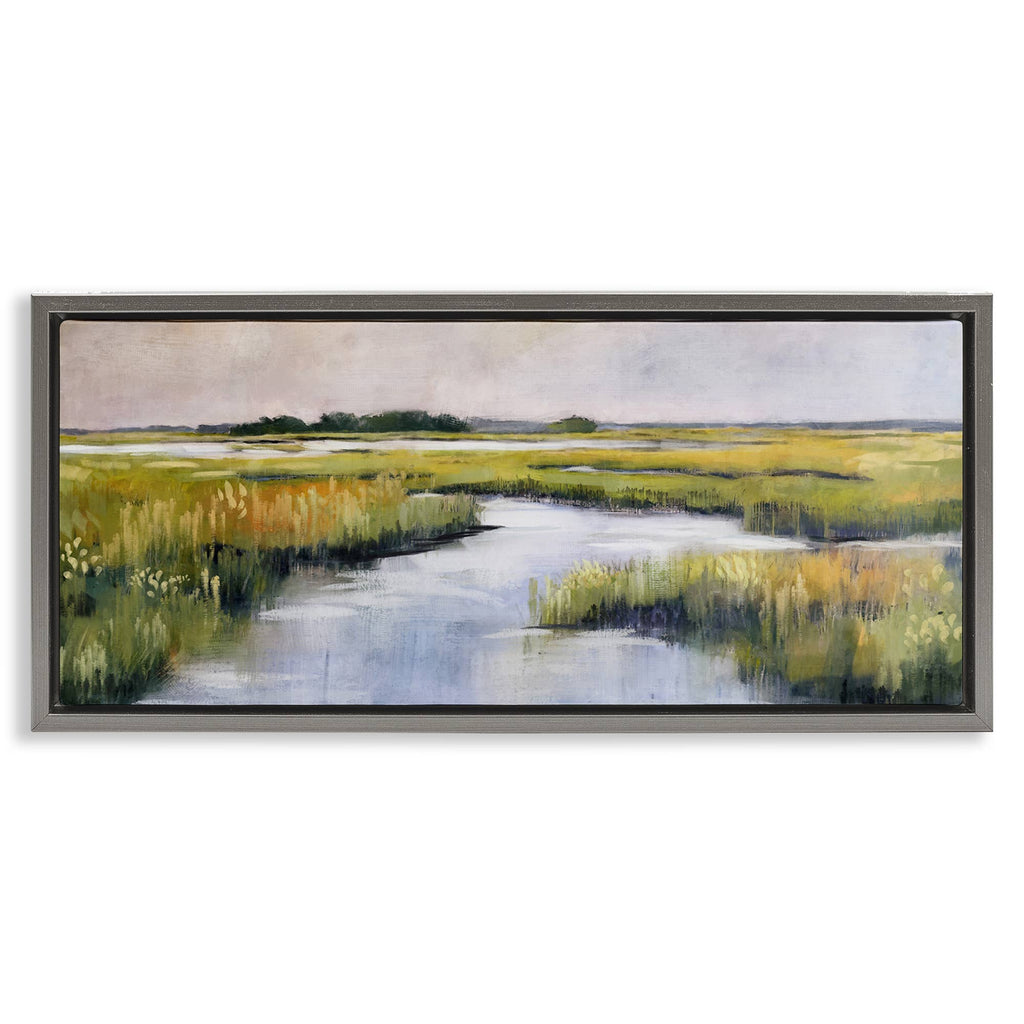Grassy Rural Marshlands - Framed Wall Art