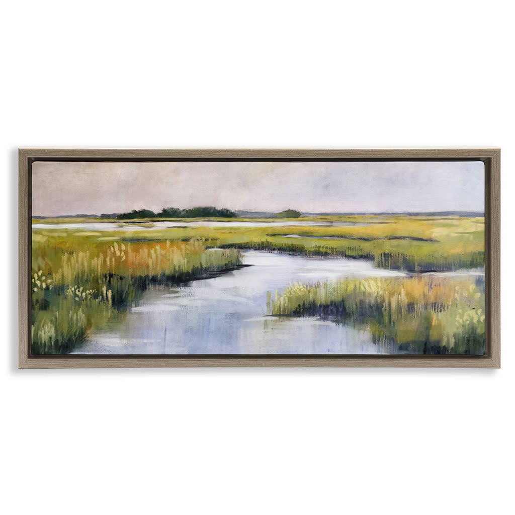 Grassy Rural Marshlands - Framed Wall Art