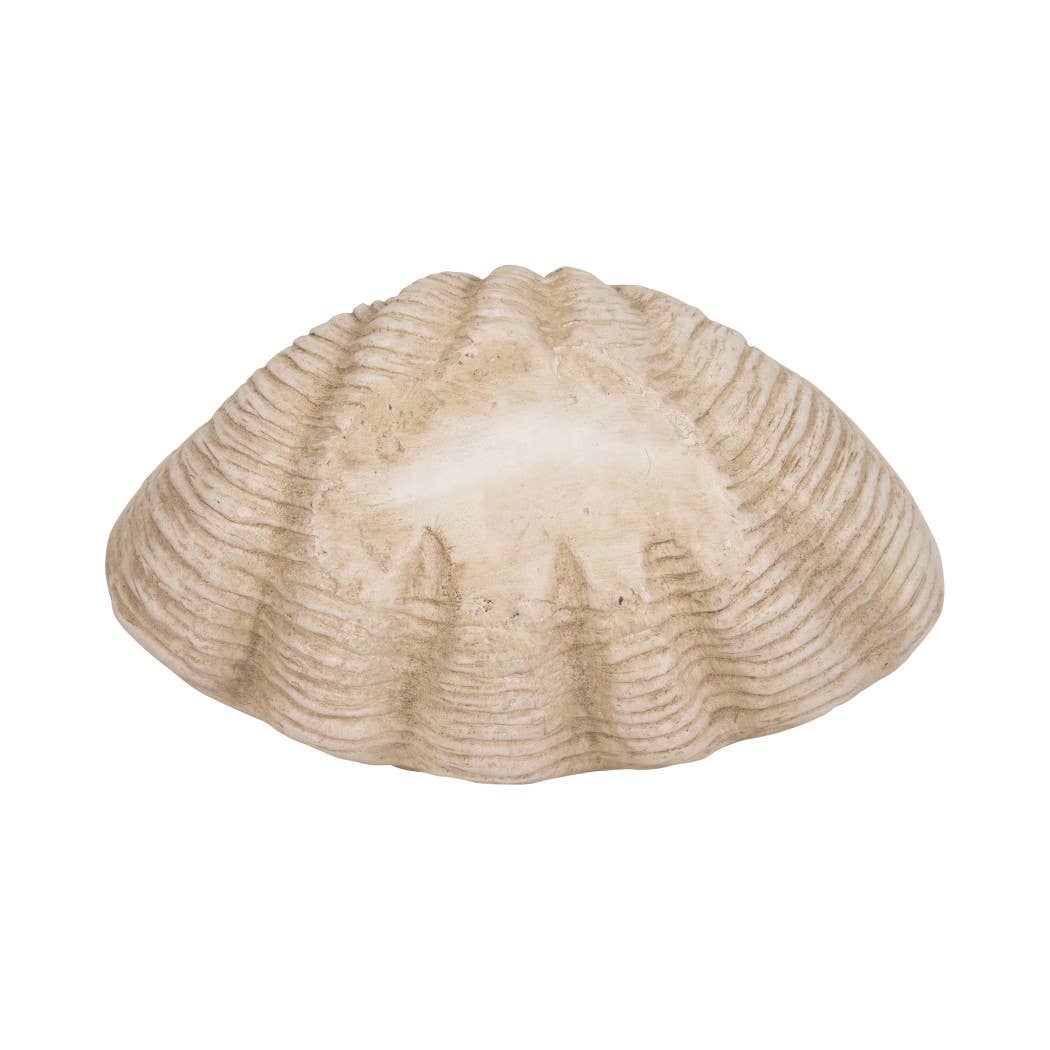 Decorative Bowl - Ivory Resin Coastal Wavy Rim, 16 in.