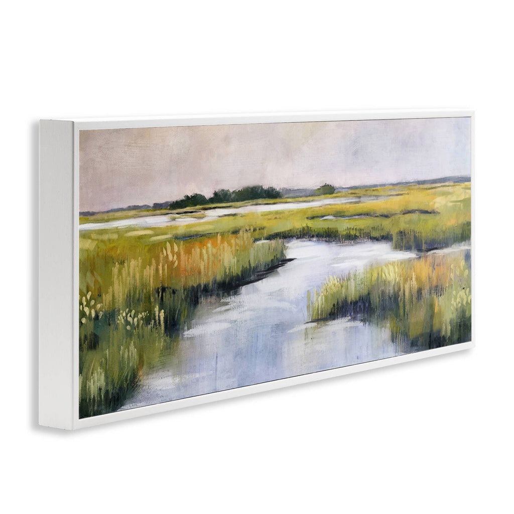 Grassy Rural Marshlands - Framed Wall Art