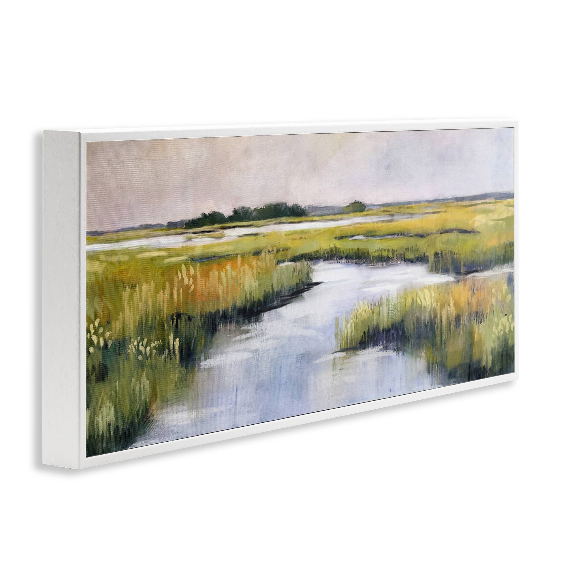 Grassy Rural Marshlands - Framed Wall Art