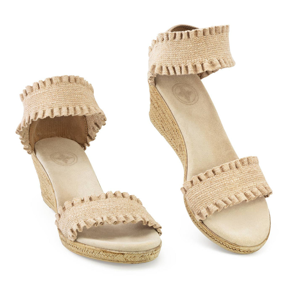 Spring26 Mana - Ruffle Wrap Tall Espadrille Wedge