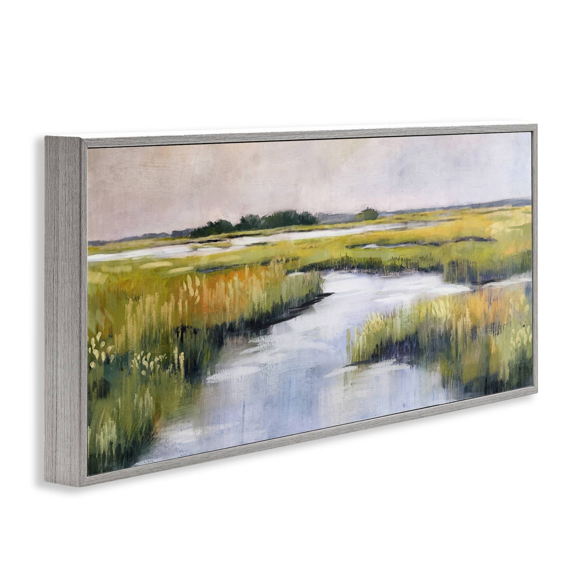 Grassy Rural Marshlands - Framed Wall Art