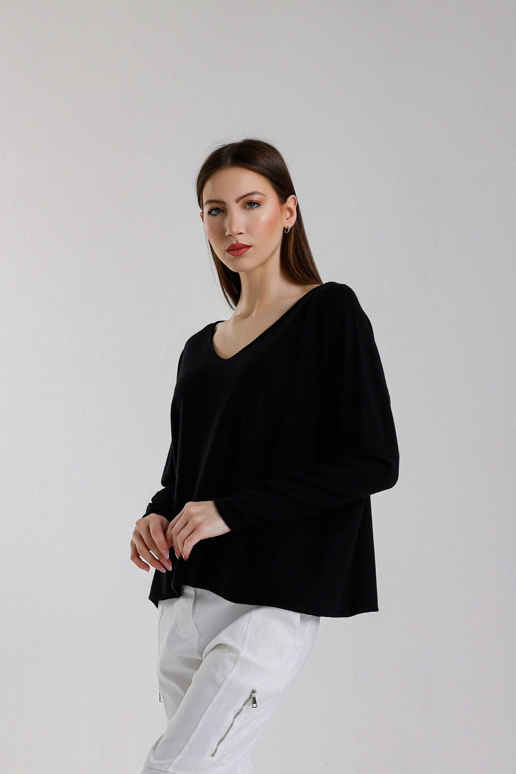 Tricia Seriously Soft V-Neck Sweater (BLS420)