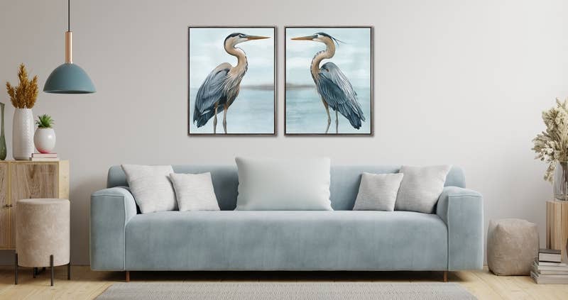 Back Bay Heron II Canvas Wall Art