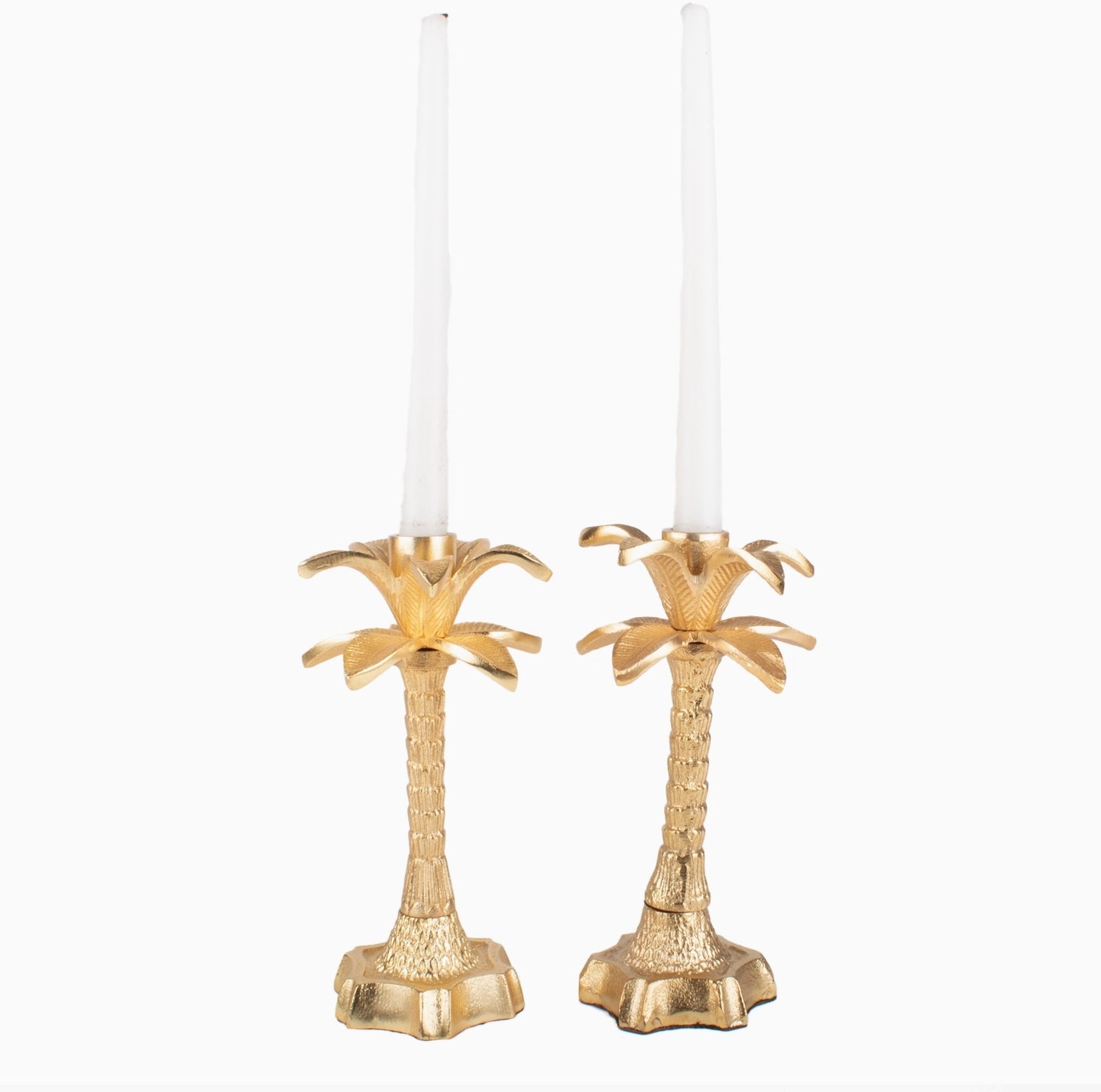 Gold Palm Tree Candleholders
