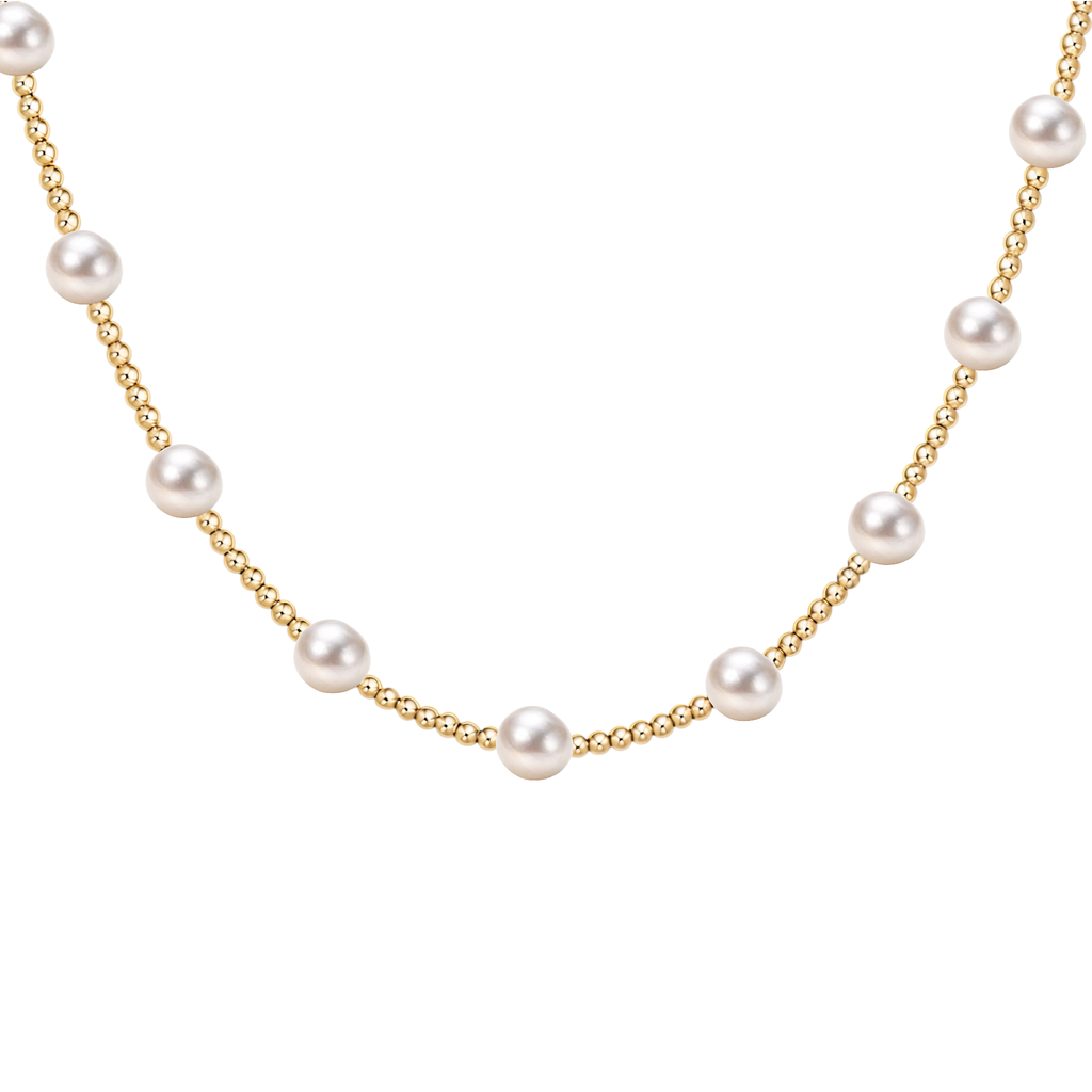 Bara | Gold Filled Beaded Necklace with Pearls