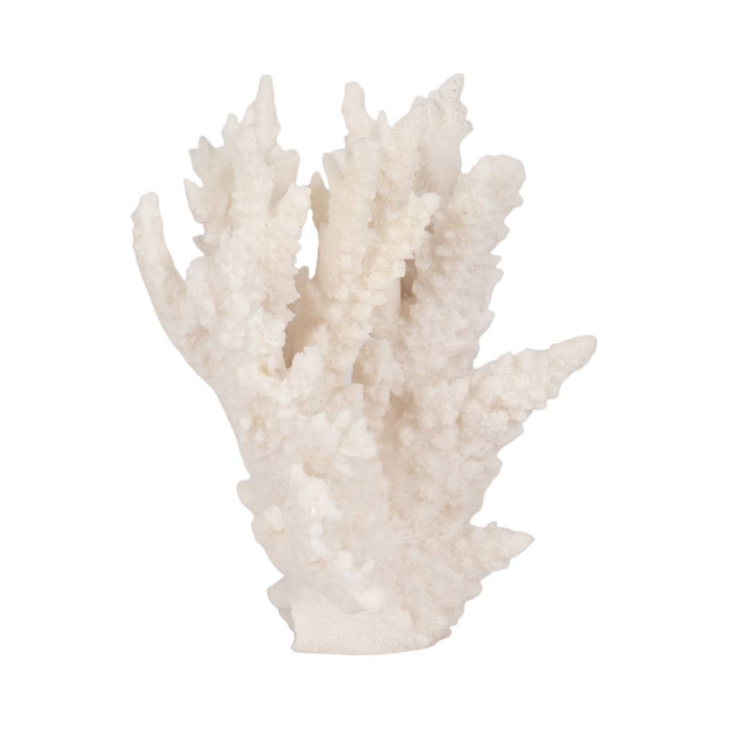 White 10 in. Resin Novelty Coastal Coral Reef Figurine
