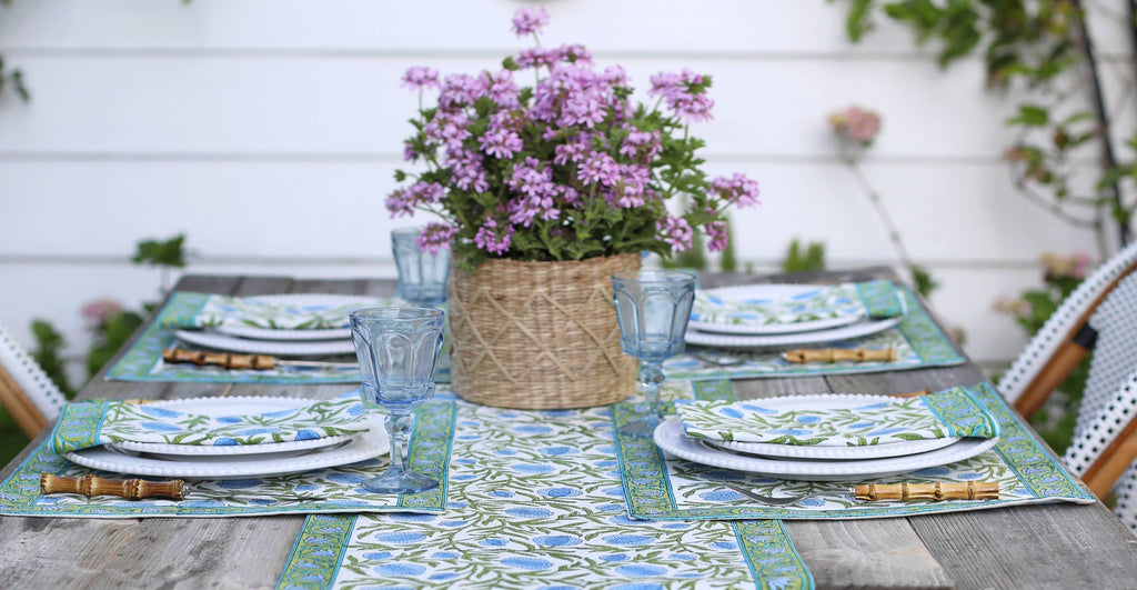 Table Runner, Pomegranate Blue