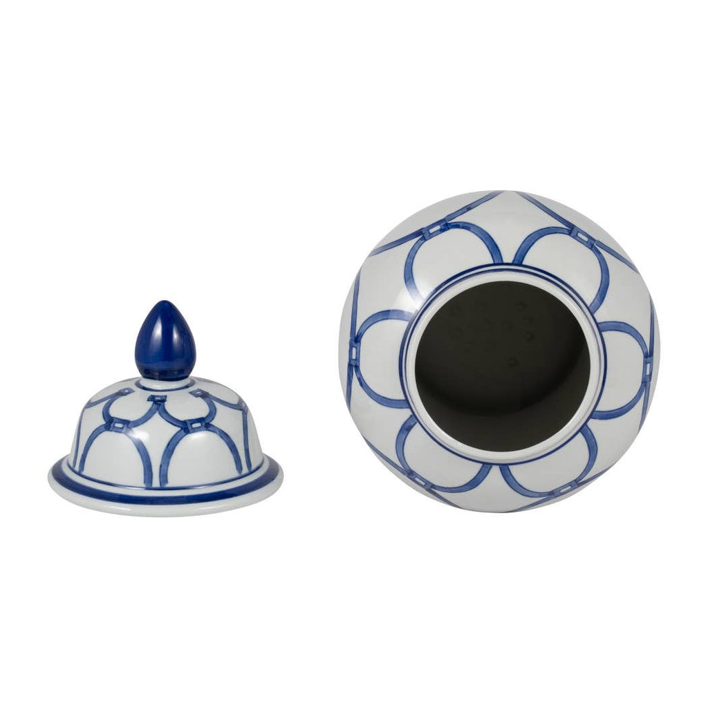 Ceramic Classic Links Decorative Temple Jar - Blue, 18 in.