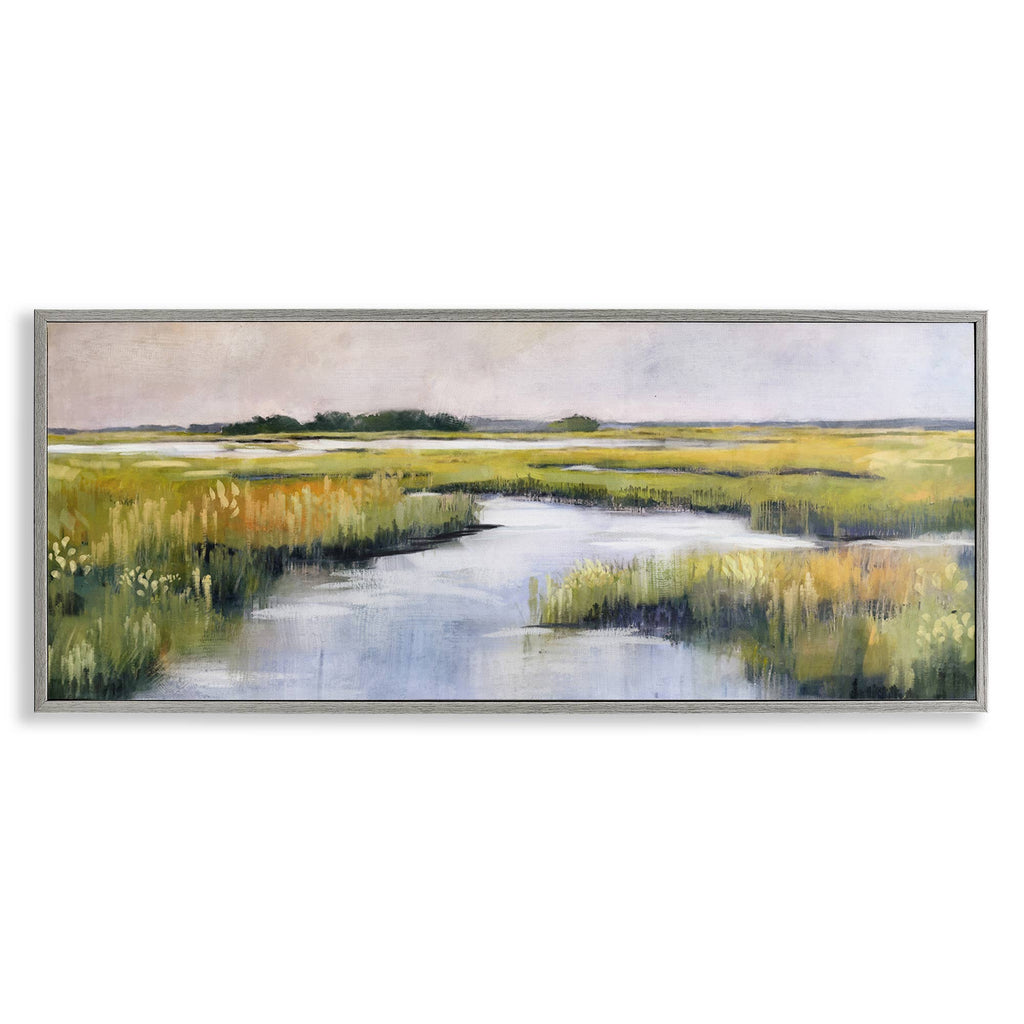 Grassy Rural Marshlands - Framed Wall Art