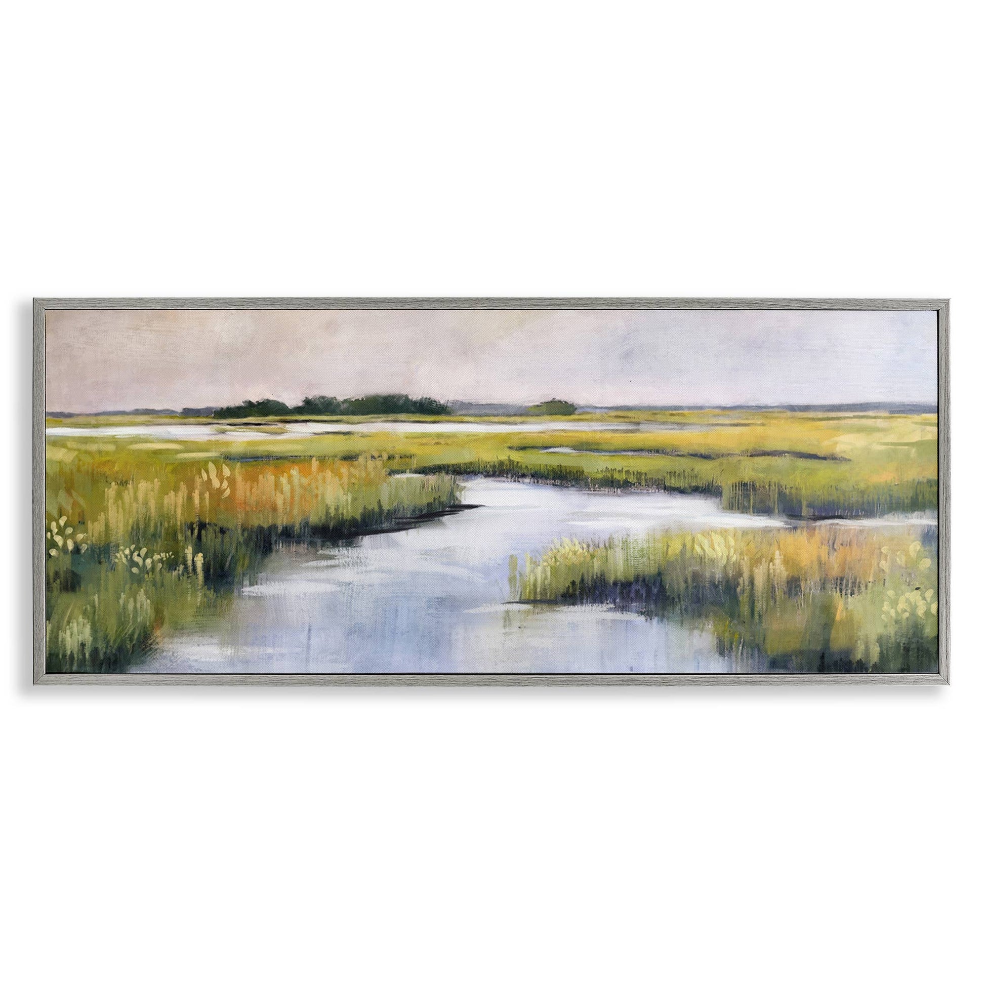 Grassy Rural Marshlands - Framed Wall Art