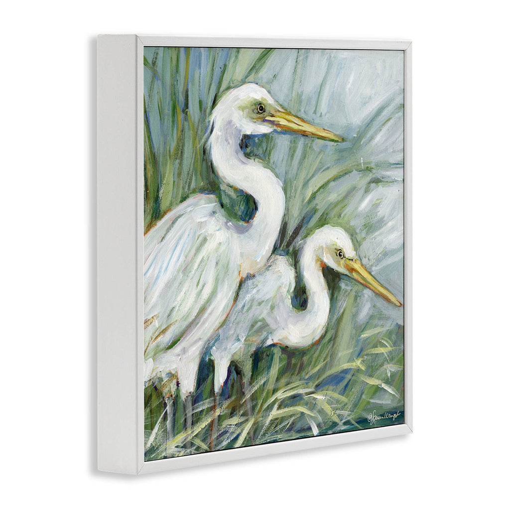 White Herons Habitat - Framed Wall Art