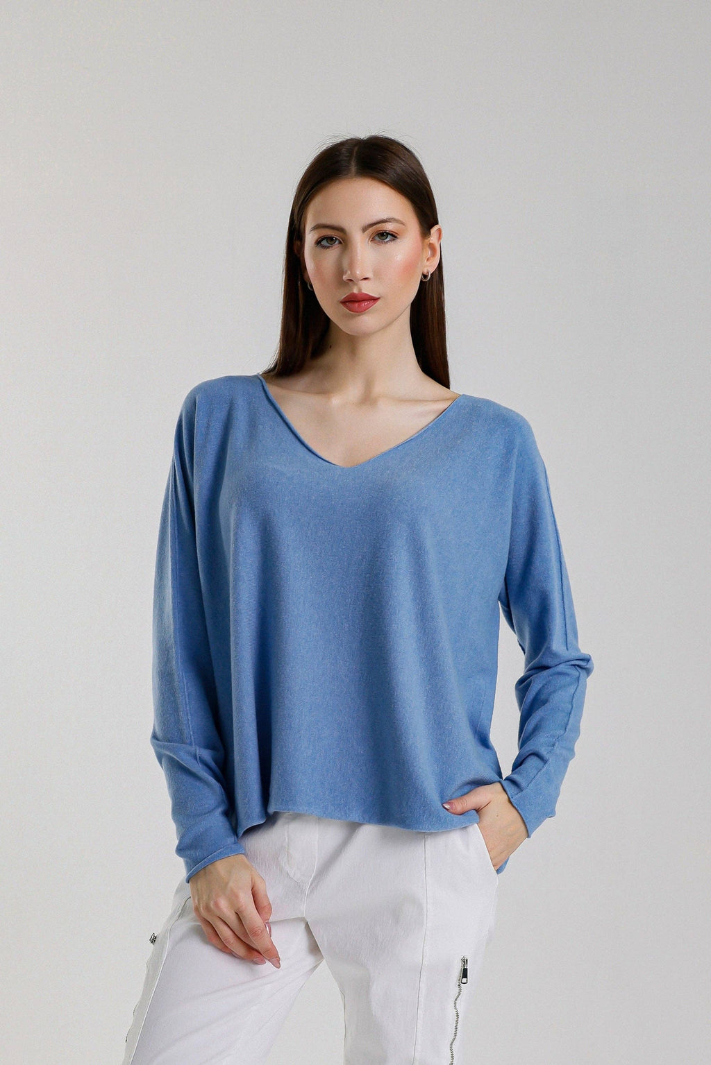 Tricia Seriously Soft V-Neck Sweater (BLS420)