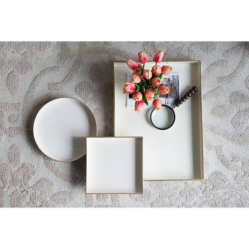 D10" Mimosa Round Tray - White