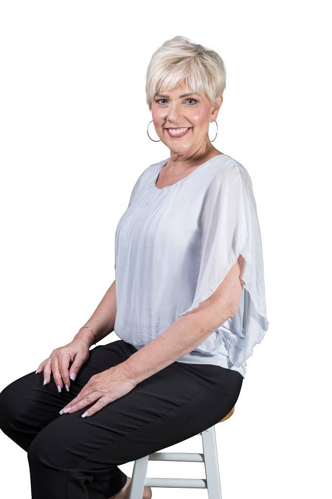 Aurora Flutter Fly Sleeve Silk Top w/ Band Bottom (BSS202)