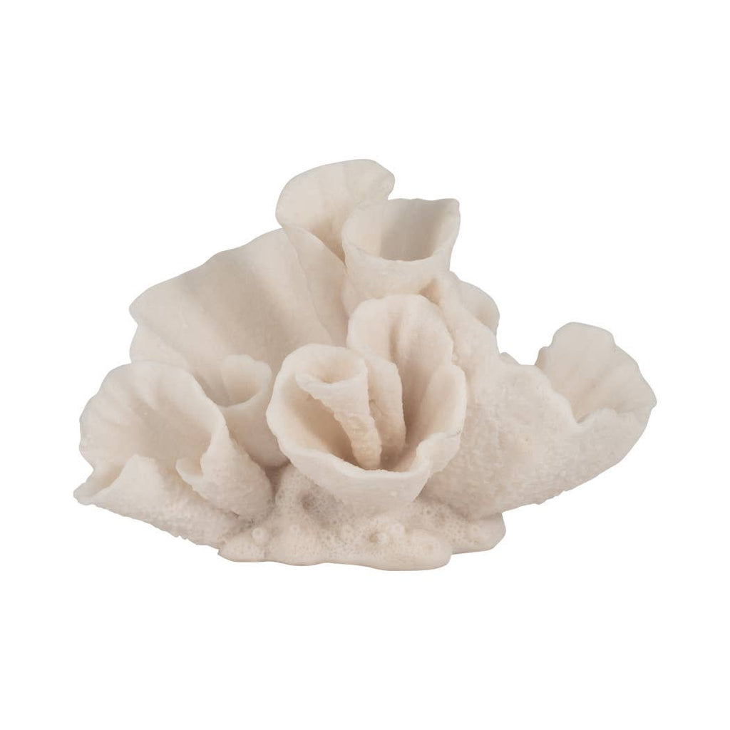 Decorative Figurine - Ivory Resin Coastal Coral, 8 in.