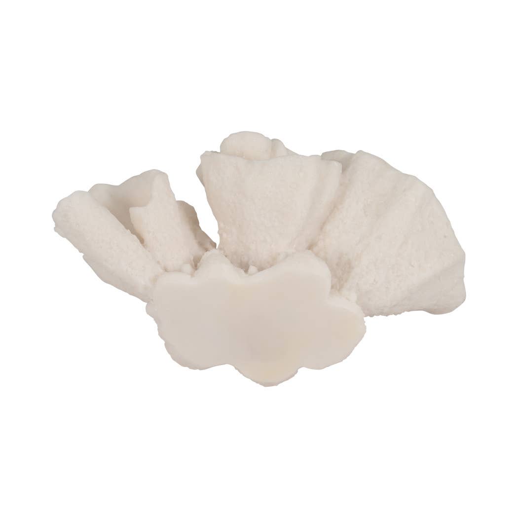 Decorative Figurine - Ivory Resin Coastal Coral, 8 in.