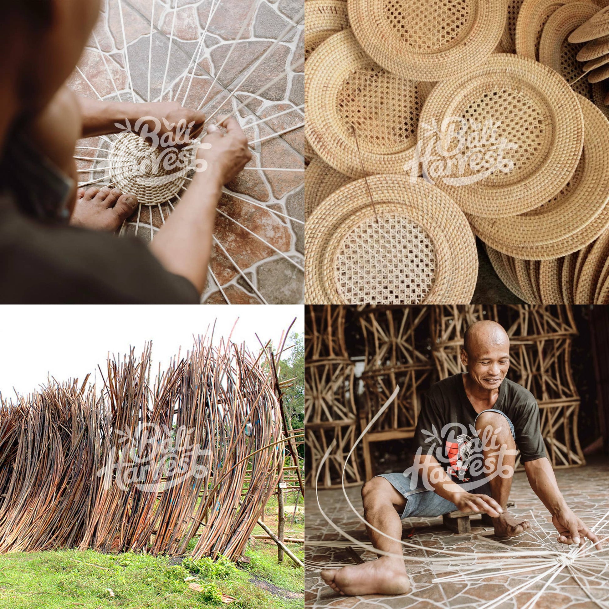 Scallop Rattan Charger Plate (Natural) Wicker Straw Placemat