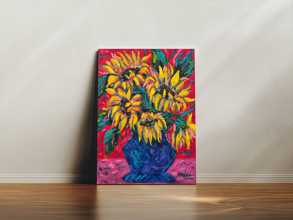 Sunflower Bouquet Canvas Print - Floral Art Painting