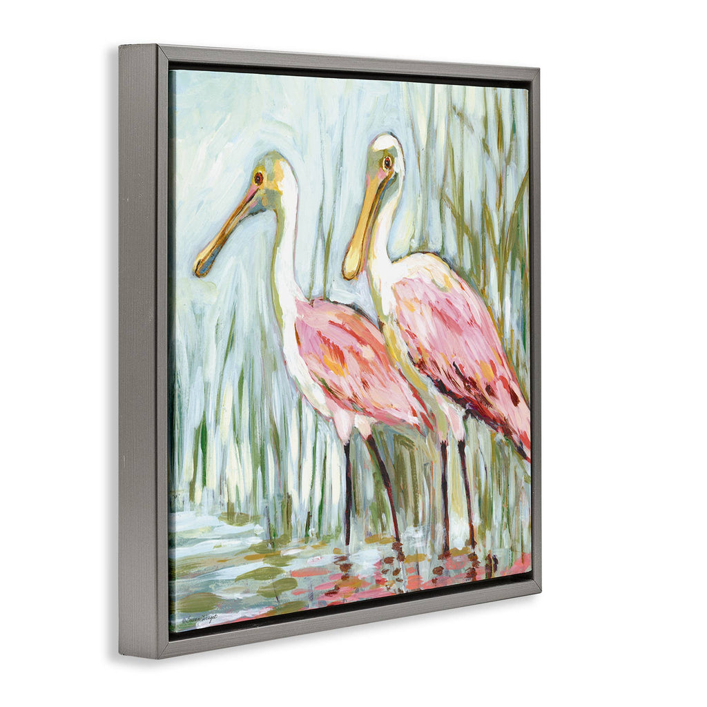 Spoonbill Birds Pair Floating Frame