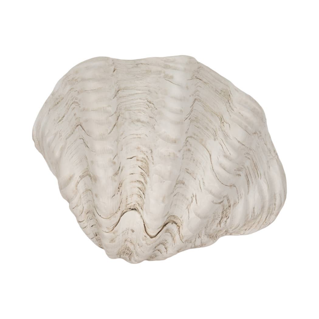 Decorative Bowl - Ivory Resin Coastal Pearlized Shell, 9 in.