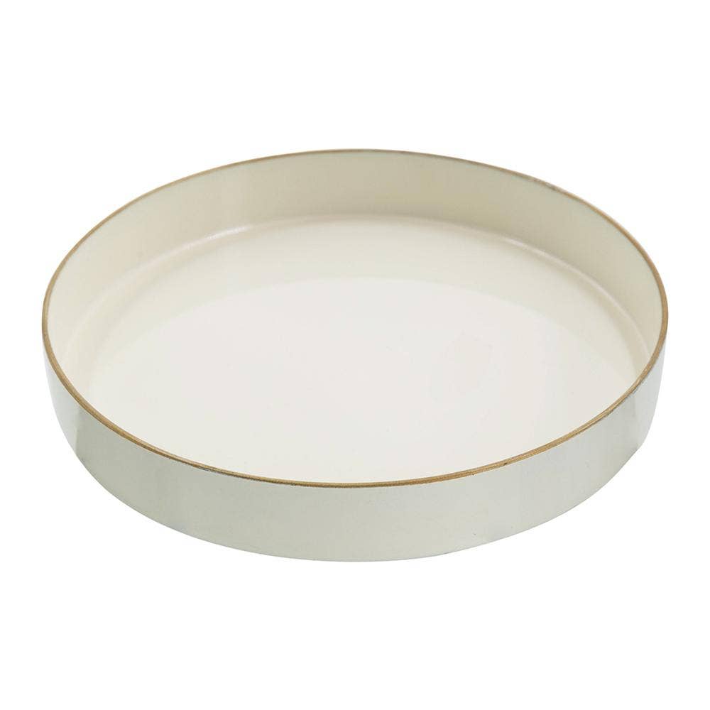 D10" Mimosa Round Tray - White