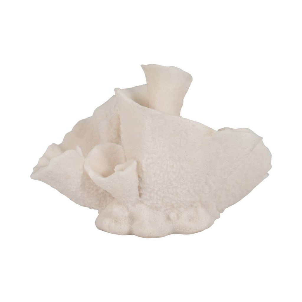 Decorative Figurine - Ivory Resin Coastal Coral, 8 in.