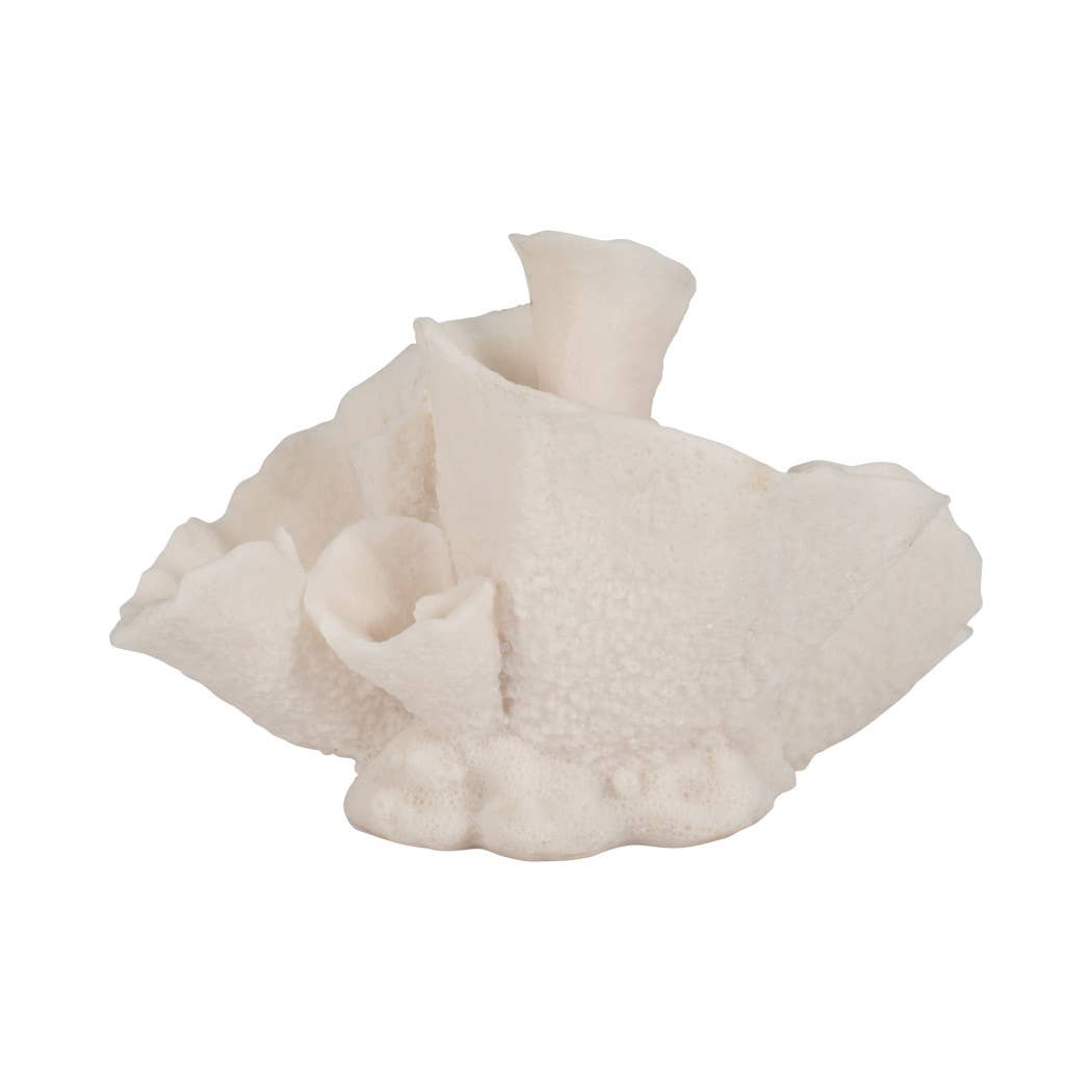 Decorative Figurine - Ivory Resin Coastal Coral, 8 in.