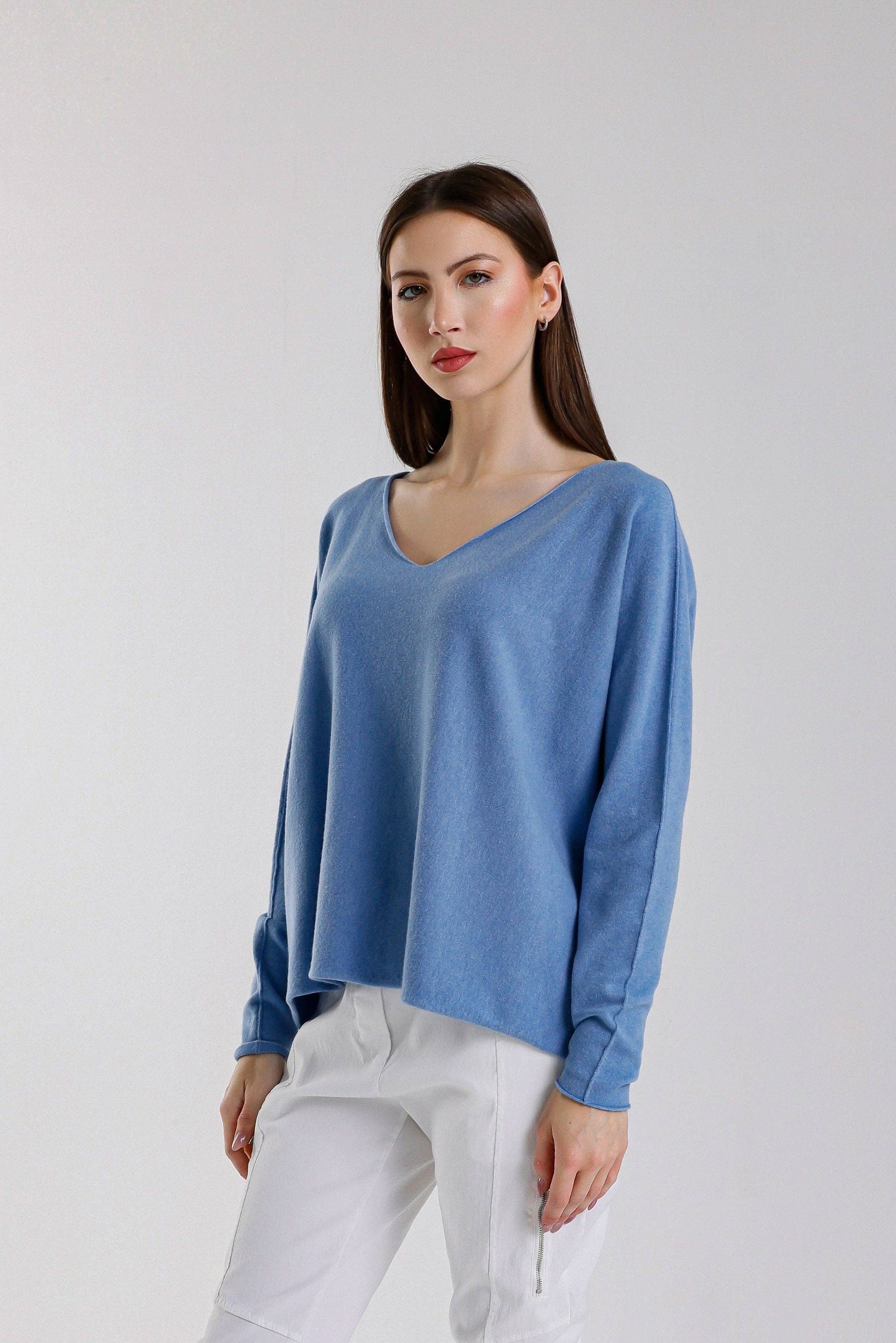 Tricia Seriously Soft V-Neck Sweater (BLS420)