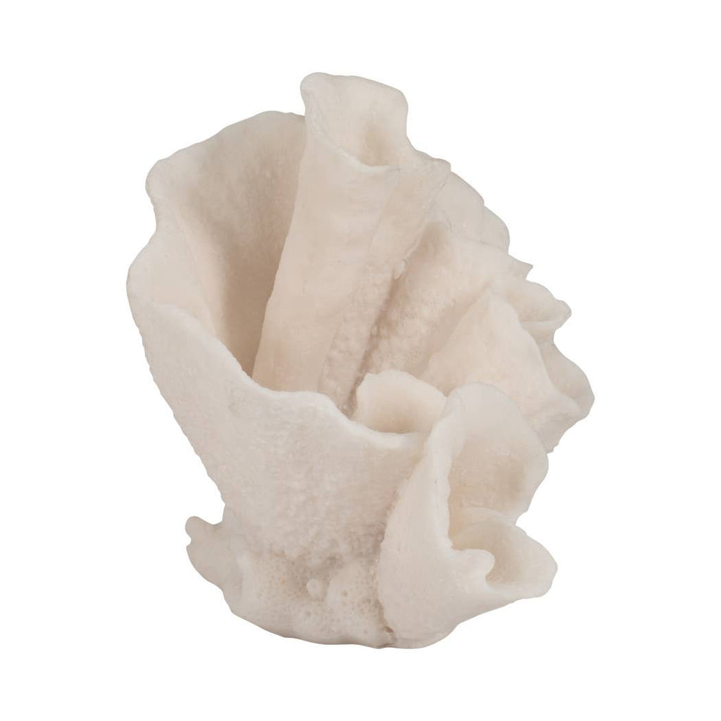 Decorative Figurine - Ivory Resin Coastal Coral, 8 in.