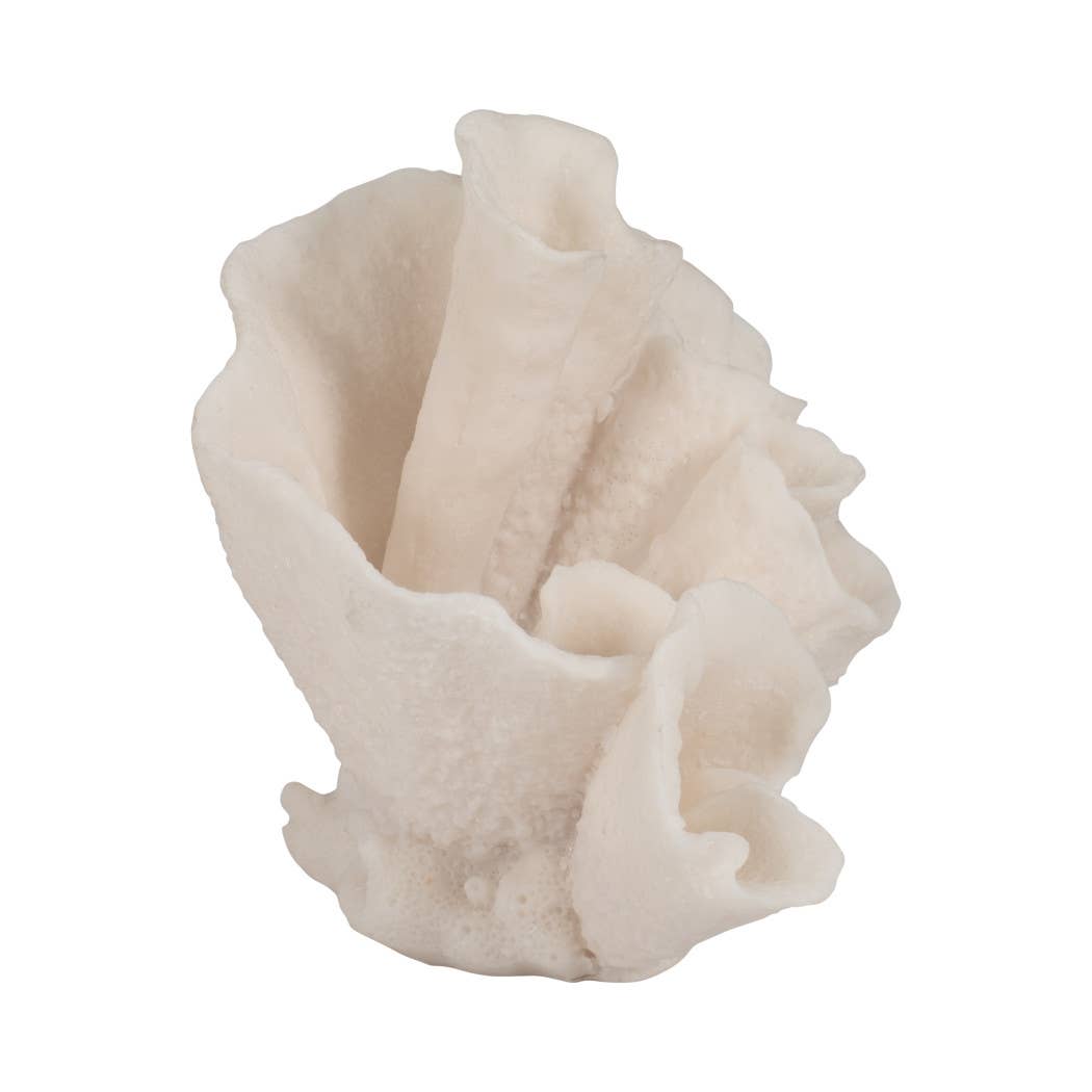 Decorative Figurine - Ivory Resin Coastal Coral, 8 in.
