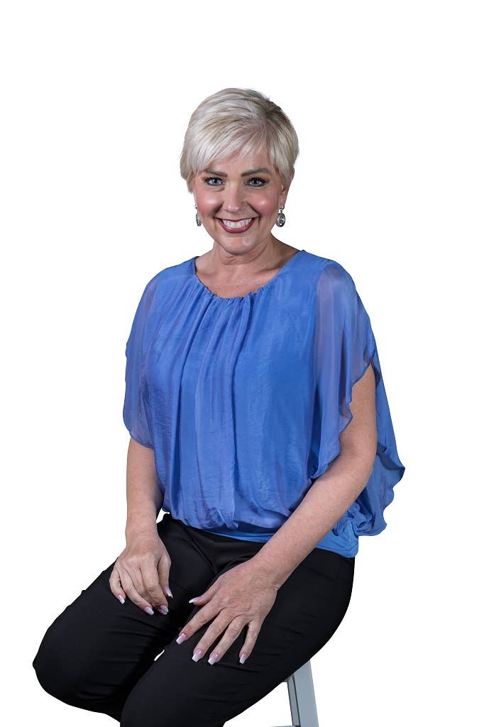 Aurora Flutter Fly Sleeve Silk Top w/ Band Bottom (BSS202)