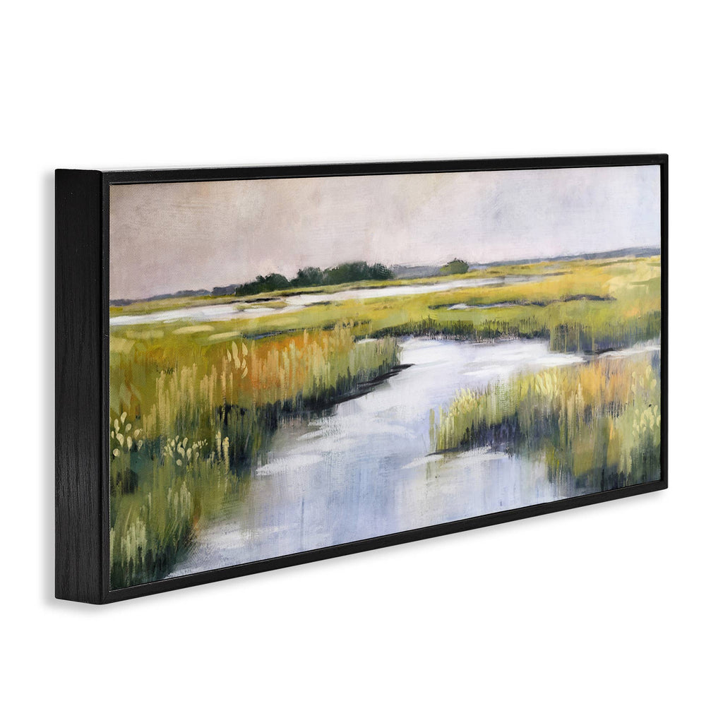Grassy Rural Marshlands - Framed Wall Art